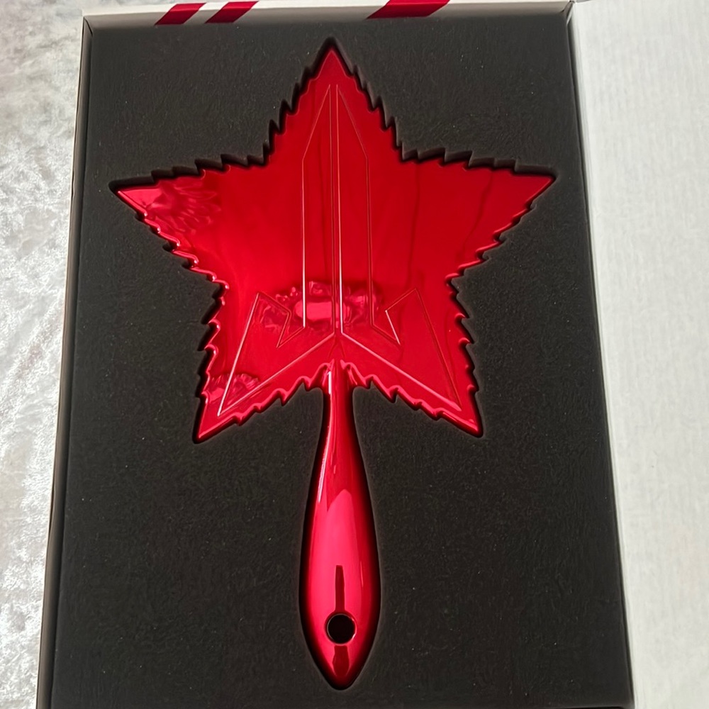 Jeffree Star Red Chrome Leaf Hand Mirror New